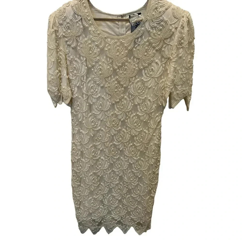 Vintage Interlude Women's Ivory sequin Size XL tags attached